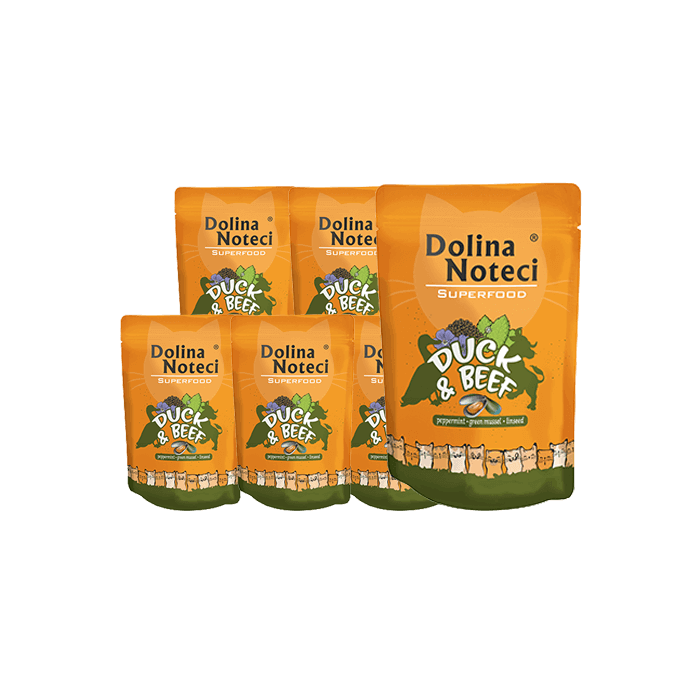 DOLINA NOTECI Superfood kaczka i wołowina mokra karma dla kotów 10x85 g