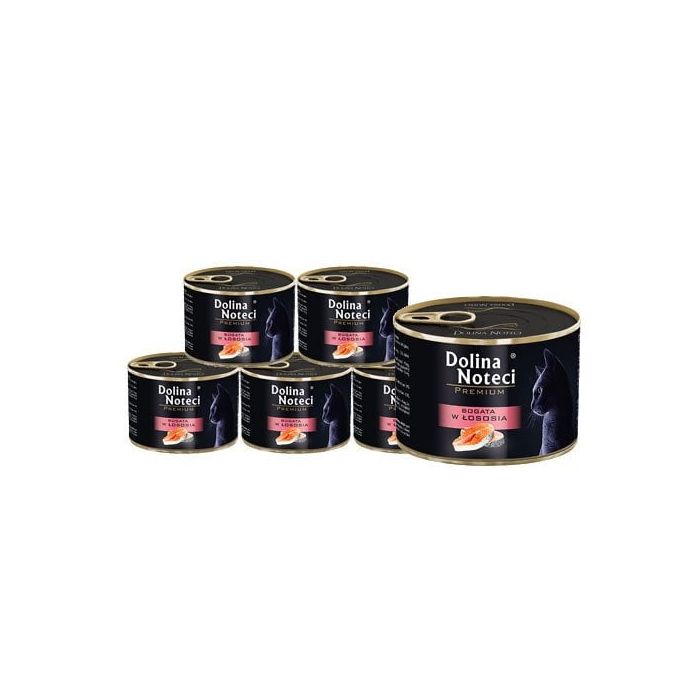 DOLINA NOTECI Premium Bogata w łososia dla kotów dorosłych 12x185 g
