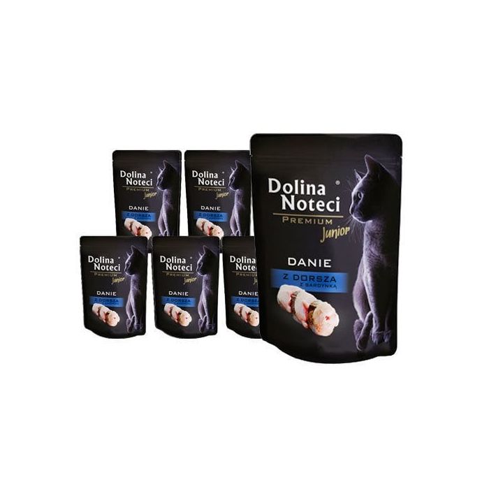 DOLINA NOTECI Premium Junior Danie z dorsza i sardynek dla kociąt 10x85 g