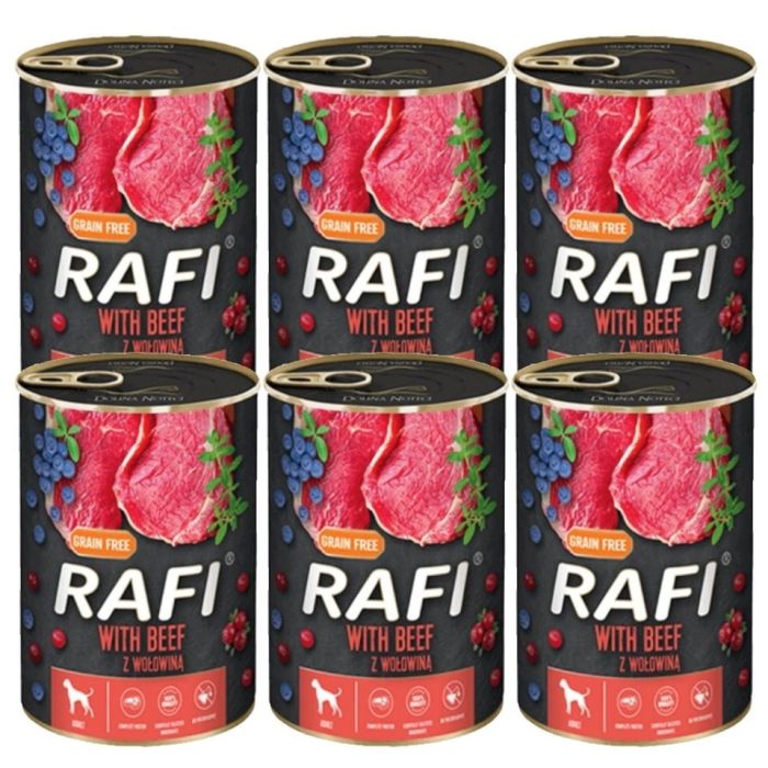 RAFI Beef z wołowiną mokra karma dla psa 6x400 g