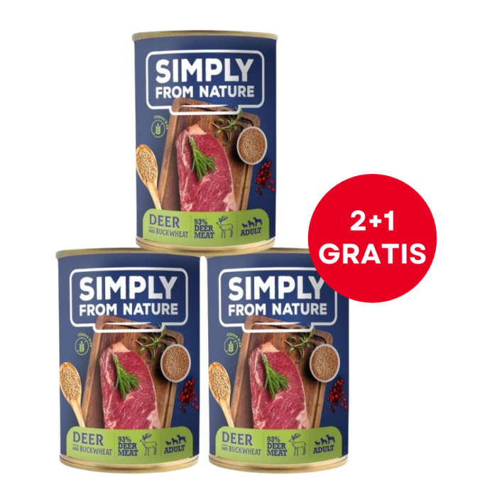 SIMPLY FROM NATURE Jeleń z kaszą gryczaną 400 g 2+1 GRATIS