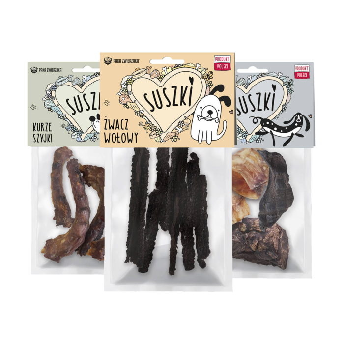 PAKA ZWIERZAKA Suszki mix suszonych przysmaków dla psa 3 x 100 g