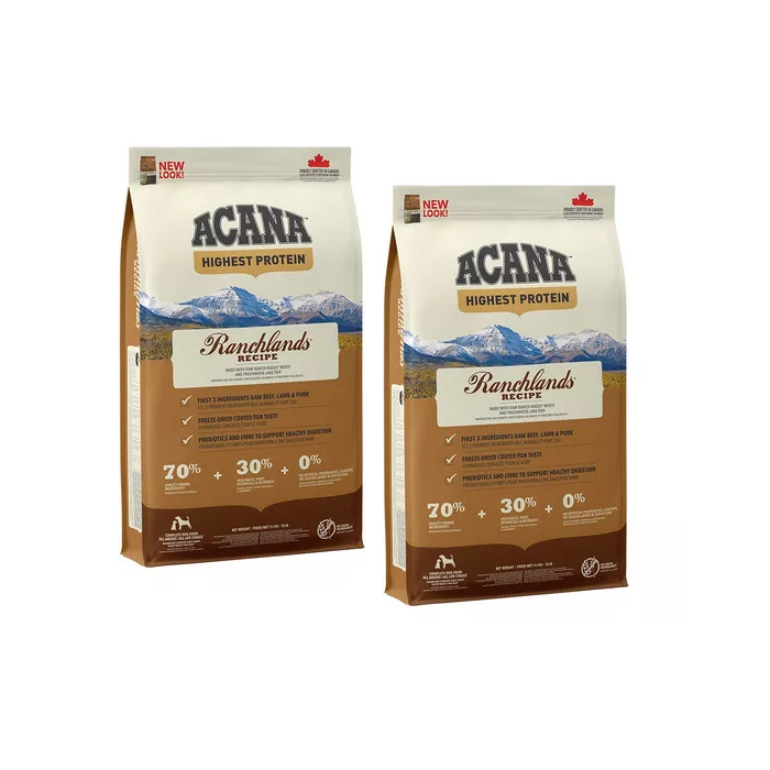 ACANA Highest Protein Ranchlands Dog 22,8 kg (2 x 11,4 kg)