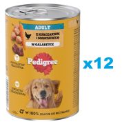 PEDIGREE Adult puszka 12x400g mokra karma pełnoporcjowa dla dorosłych psów z kurczakiem i marchewką w galaretce