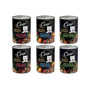 CESAR puszka 6x400g - mokra karma pełnoporcjowa dla dorosłych psów (z jagnięciną i warzywami, z wołowiną i warzywami, z kurczakiem i warzywami)