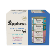 APPLAWS Cat Tin Multipack 12 x 70 g Fish Collection mokra karma dla kota mix smaków z rybą