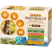 IAMS Naturally Adult Cat Land & Sea Collection mix smaków dla kota 12x85 g