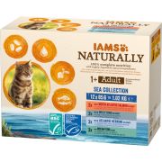 IAMS Naturally Cat Adult Sea Collection mix rybnych smaków dla kota 12 x 85 g