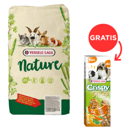 VERSELE-LAGA Pokarm dla świnki morskiej Cavia Nature 9 kg + Smakers dla gryzoni Prestige Marchewka 2 szt GRATIS