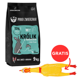 PAKA ZWIERZAKA Seventh Heaven Karma sucha Królik z łososiem M 9kg + zabawka kurczak GRATIS