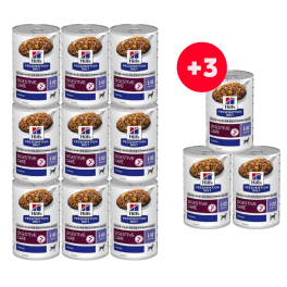 HILL'S Prescription Diet Canine i/d karma dla psów z chorobami układu pokarmowego 9x360g + 3 puszki GRATIS!