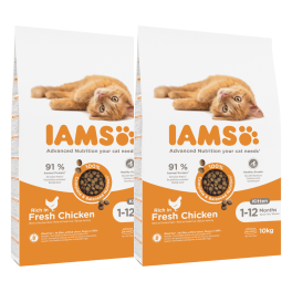 IAMS for Vitality dla kociąt ze świeżym kurczakiem 20 kg (2 x 10 kg)
