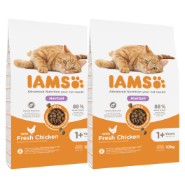 IAMS for Vitality dla kotów z problemem kul włosowych ze świeżym kurczakiem 20 kg (2 x 10 kg)