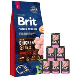 BRIT Premium By Nature Adult Large L 15 kg + mokra karma z indykiem 6x400 g