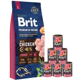 BRIT Premium By Nature Junior Large L 15 kg + mokra karma z cielęciną 6x400 g