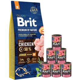 BRIT Premium By Nature Junior Medium M 15 kg + mokra karma z cielęciną 6x400 g