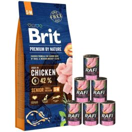 BRIT Premium By Nature Senior Small Medium S+M 15 kg + mokra karma z indykiem 6x400 g