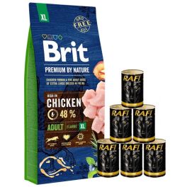BRIT Premium By Nature Adult Extra Large XL 15 kg + mokra karma z drobiem 6x1240 g