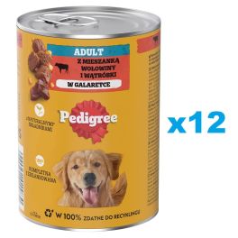 PEDIGREE Adult puszka 12x400 g mokra karma pełnoporcjowa dla dorosłych psów, z mieszanką wołowiny i wątróbki, w galaretce