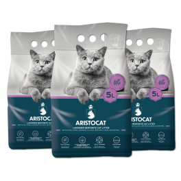 ARISTOCAT Bentonite Plus żwirek bentonitowy lawendowy 15 l (3 x 5 l)