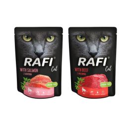 RAFI Cat mokra karma z łososiem10x300 g + z wołowiną dla kota 10x300 g