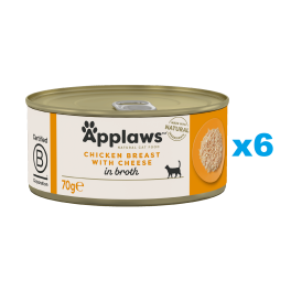 APPLAWS Cat Adult Chicken Breast with Cheese in Broth pierś z kurczaka z serem w bulionie 6x70 g
