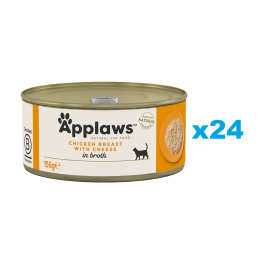 APPLAWS Cat Adult Chicken Breast with Cheese in Broth pierś z kurczaka z serem w bulionie 24x156 g