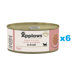APPLAWS Cat Adult Tuna with Salmon in Broth tuńczyk z łososiem w bulionie 6x70 g