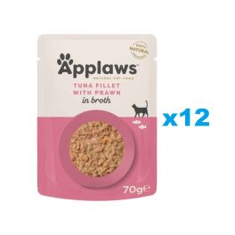 APPLAWS Cat Adult Pouch Tuna Fillet with Prawns in Broth tuńczyk i krewetki tygrysie w bulionie 12x70 g
