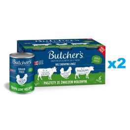 BUTCHER'S Original Tripe Mix smaków ze żwaczem wołowym 2x6x400 g pasztet ze żwaczem, z kurczakiem i z wołowiną dla psa
