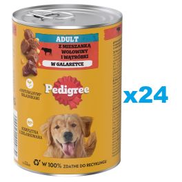 PEDIGREE Adult puszka 24x400 g mokra karma pełnoporcjowa dla dorosłych psów, z mieszanką wołowiny i wątróbki, w galaretce