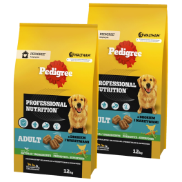 PEDIGREE Adult Professional Nutrition 2 x 12 kg z drobiem i warzywami dla psów dużych i średnich ras