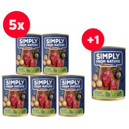 SIMPLY FROM NATURE Mokra karma dla psa Kozina z ziemniakami 400g x 5+1 puszka GRATIS!