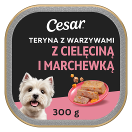 CESAR Teryna z Warzywami 300 g z mokra karma dla psa z cielęciną i marchewką