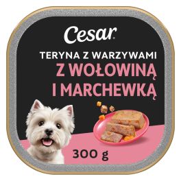 CESAR Teryna z Warzywami 300 g z mokra karma dla psa z cielęciną i marchewką