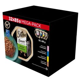 SHEBA Sauce Collection Wybór Smaków tacki 32x85 g w sosie z łososiem, tuńczykiem, kurczakiem, kaczką