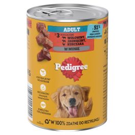 PEDIGREE Adult puszka 400 g mokra karma pełnoporcjowa dla dorosłych psów z 3 rodzajami: wołowiną, jagnięciną i kurczakiem, w musie
