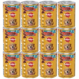 PEDIGREE Adult puszka 12x400 g mokra karma pełnoporcjowa dla dorosłych psów z 3 rodzajami: wołowiną, jagnięciną i kurczakiem, w musie