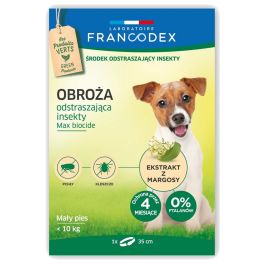 FRANCODEX Obroża dla małych psów do 10 kg odstraszająca insekty - 4 miesiące ochrony, 35 cm