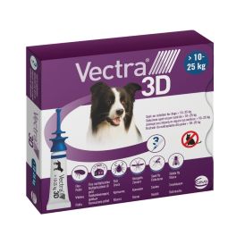 VECTRA 3D Roztwór do nakrapiania na pchły i kleszcze dla psów >10-25kg w pipecie 3szt.