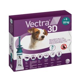 VECTRA 3D Roztwór do nakrapiania na pchły i kleszcze dla psów >4-10kg w pipecie 3szt.