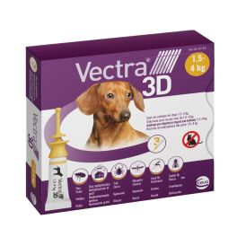 VECTRA 3D Roztwór do nakrapiania na pchły i kleszcze dla psów 1,5-4kg w pipecie 3szt.