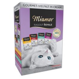 MIAMOR Ragout Royale Multibox 12 x 100 g smaki rybne i mięsne w kremie