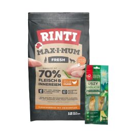 RINTI MAX-I-MUM Chicken z kurczakiem 12 kg + MACED Ucho Królicze 2 szt.