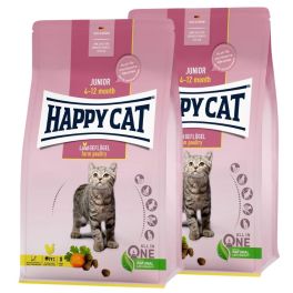 HAPPY CAT Junior Farm Poultry 2x4 kg drób, sucha karma dla kociąt w wieku 4-12 miesięcy