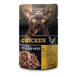 LEONARDO Chicken with extra Pulled Beef kurczak z szarpaną wołowiną 70 g mokra karma dla kotów