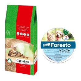 JRS Cat's Best Original 40 l + FORESTO Obroża dla kota i psa przeciw kleszczom i pchłom poniżej 8 kg