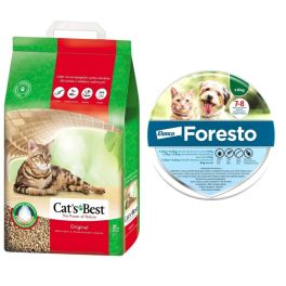 JRS Cat'S best eco plus 7l (3 kg) + FORESTO Obroża dla kota i psa przeciw kleszczom i pchłom poniżej 8 kg