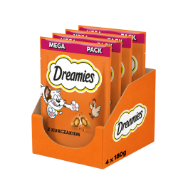DREAMIES chrupiące przysmaki dla kota smaczki z kurczakiem 4x180 g (720 g)