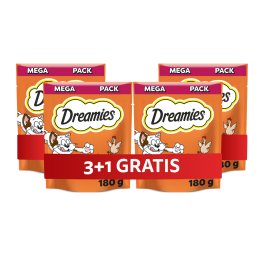 DREAMIES Mega Pack Chrupiące przysmaki dla kota o smaku kurczaka 4x180 g
